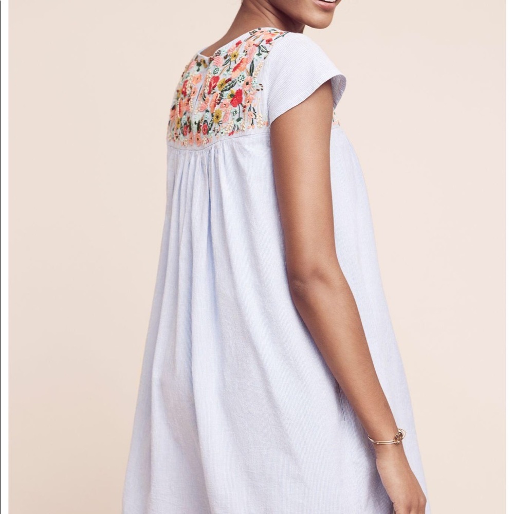 Anthropologie Maeve Chrissy Embroidered Tunic 0P